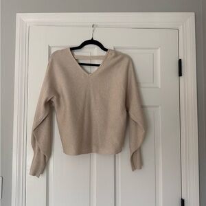 Hippie Rose Beige V-Neck Sweater